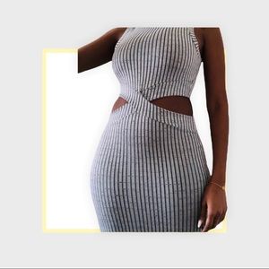 Missguided - Gray ribbed turtleneck dress!